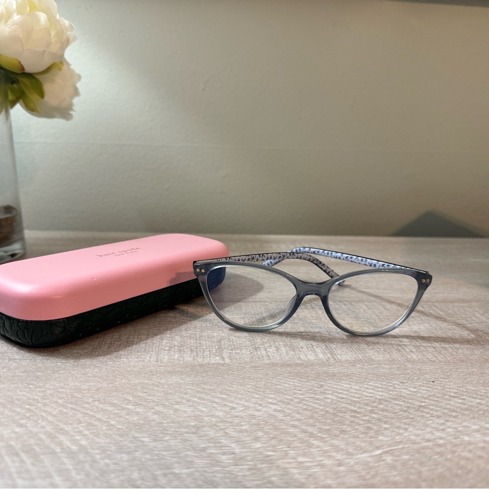 Kate Spade Gray Glasses with Pink Case